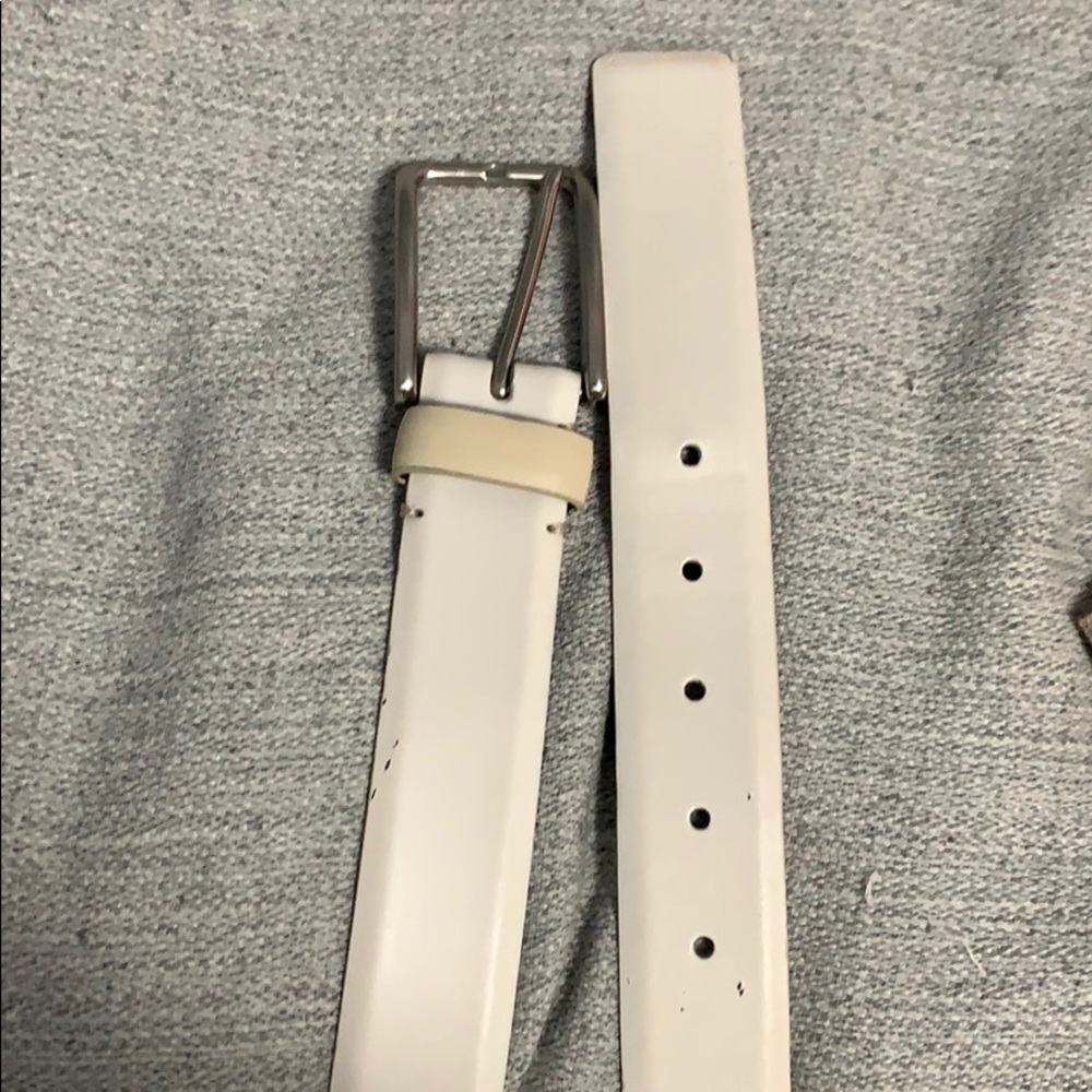 2/$10 Calvin Klein White Leather Belt 34